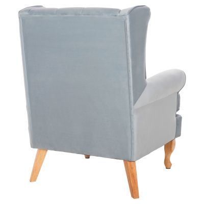 BERGERE КРЕСЛО BRANDON HM3073.31 BABY BLUE КАДИФЕ-КРАКА В ЕСТЕСТВЕН ДЪРВЕН ЦВЯТ 82,5x80x104Hcm.