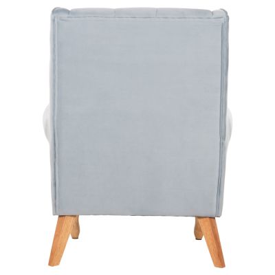 BERGERE КРЕСЛО BRANDON HM3073.31 BABY BLUE КАДИФЕ-КРАКА В ЕСТЕСТВЕН ДЪРВЕН ЦВЯТ 82,5x80x104Hcm.