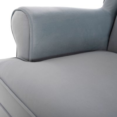 BERGERE КРЕСЛО BRANDON HM3073.31 BABY BLUE КАДИФЕ-КРАКА В ЕСТЕСТВЕН ДЪРВЕН ЦВЯТ 82,5x80x104Hcm.