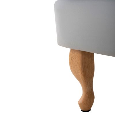 BERGERE КРЕСЛО BRANDON HM3073.31 BABY BLUE КАДИФЕ-КРАКА В ЕСТЕСТВЕН ДЪРВЕН ЦВЯТ 82,5x80x104Hcm.