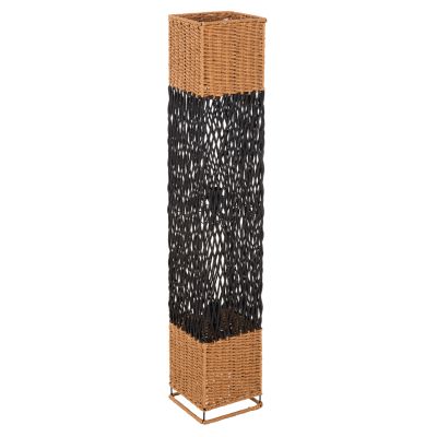 FLOOR STANDING LAMP HM4355 METAL-PAPER ROPE IN SAND BEIGE-BLACK 21x21x119,5Hcm.