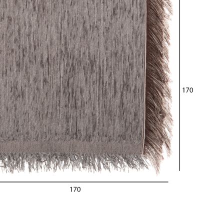 SOFA COVER-THROW WITH FRINGES DREAMTOPIA HM12164.08 IN GREY COLOR 178X178cm.