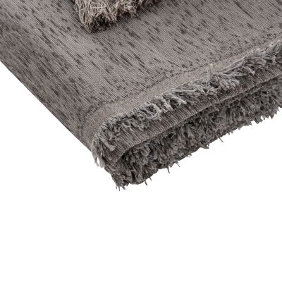 SOFA COVER-THROW WITH FRINGES DREAMTOPIA HM12164.08 IN GREY COLOR 178X178cm.