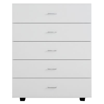 MELAMINE DRESSER THORG HM8995.03 WITH 5 WHITE DRAWERS 80Χ40Χ100Hcm.