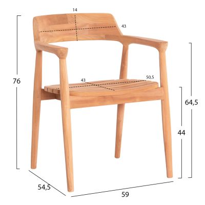 OUTDOOR DINING SET FREM HM21291 TABLE & 6 DINING CHAIRS--TEAK WOOD