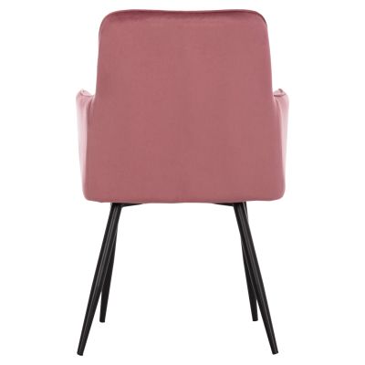 DINING ARMCHAIR LATRELL HM8582.12 DUSTY PINK VELVET & BLACK METAL LEGS 54x57x84Hcm.