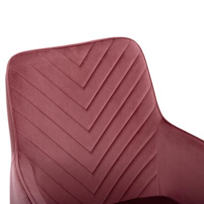 DINING ARMCHAIR LATRELL HM8582.12 DUSTY PINK VELVET & BLACK METAL LEGS 54x57x84Hcm.