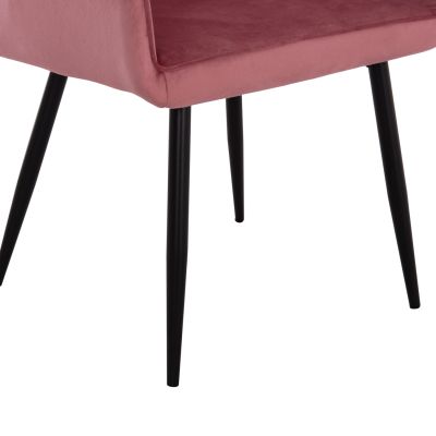 DINING ARMCHAIR LATRELL HM8582.12 DUSTY PINK VELVET & BLACK METAL LEGS 54x57x84Hcm.