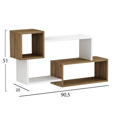 WALL SHELVES TANNER HM8948.11 MELAMINE IN NATURAL-WHITE 90,5x20x51Hcm.