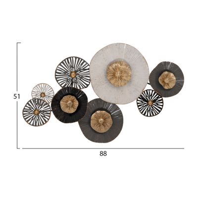 METALLIC WALL DECORATION HM7170 GRAY ECRU GOLD 88x7x51Y cm.