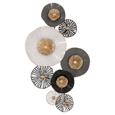 METALLIC WALL DECORATION HM7170 GRAY ECRU GOLD 88x7x51Y cm.