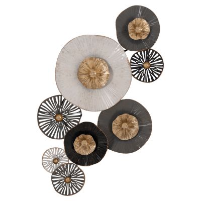 METALLIC WALL DECORATION HM7170 GRAY ECRU GOLD 88x7x51Y cm.