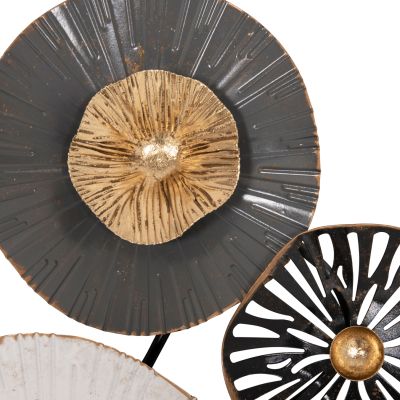 METALLIC WALL DECORATION HM7170 GRAY ECRU GOLD 88x7x51Y cm.