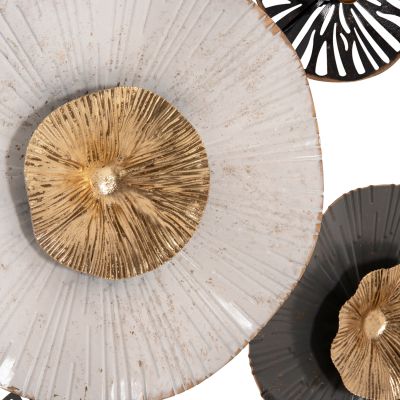 METALLIC WALL DECORATION HM7170 GRAY ECRU GOLD 88x7x51Y cm.