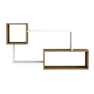 WALL SHELVES TANNER HM8948.11 MELAMINE IN NATURAL-WHITE 90,5x20x51Hcm.