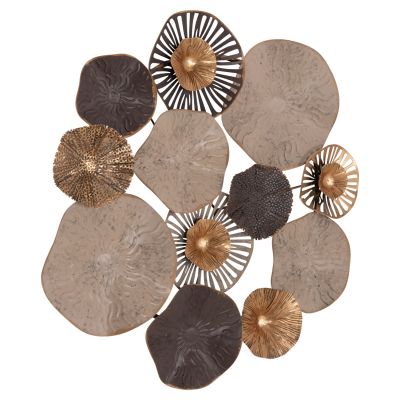 METALLIC WALL DECORATION HM7163 BROWN ECRU GOLD 69x8x69Y cm.