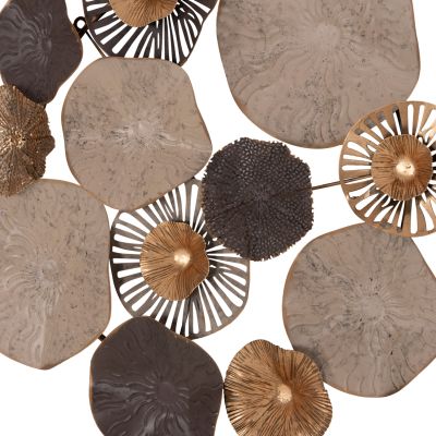 METALLIC WALL DECORATION HM7163 BROWN ECRU GOLD 69x8x69Y cm.