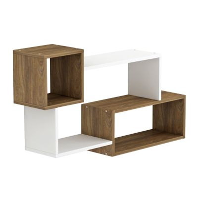 WALL SHELVES TANNER HM8948.11 MELAMINE IN NATURAL-WHITE 90,5x20x51Hcm.