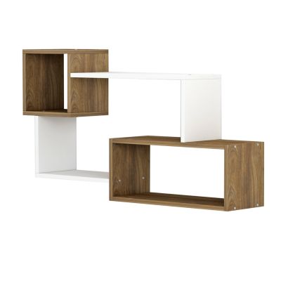 WALL SHELVES TANNER HM8948.11 MELAMINE IN NATURAL-WHITE 90,5x20x51Hcm.