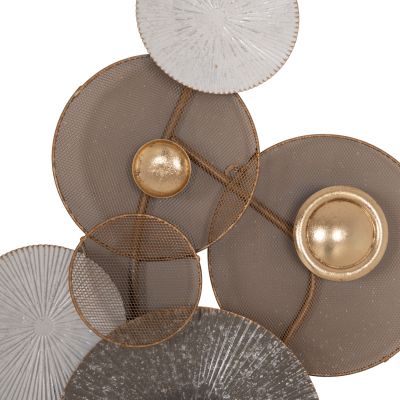 METAL WALL DECORATION HM7165 GOLD WHITE 91x6x50Y cm.
