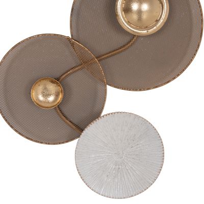 METAL WALL DECORATION HM7165 GOLD WHITE 91x6x50Y cm.