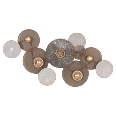 METAL WALL DECORATION HM7165 GOLD WHITE 91x6x50Y cm.