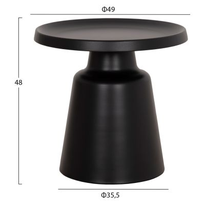 SET 2 COFFEE TABLES RINKON2 HM18304.02 ALL METAL IN BLACK Φ49cm & Φ69cm