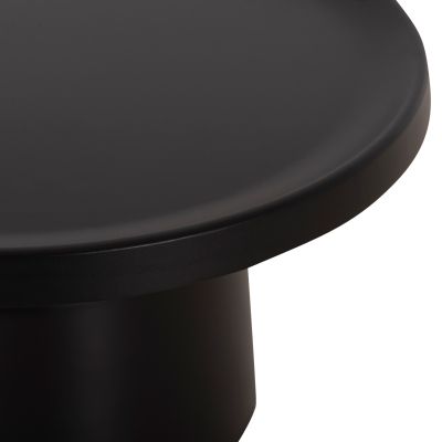 SET 2 COFFEE TABLES RINKON2 HM18304.02 ALL METAL IN BLACK Φ49cm & Φ69cm