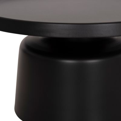 SET 2 COFFEE TABLES RINKON2 HM18304.02 ALL METAL IN BLACK Φ49cm & Φ69cm