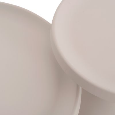 SET 2 COFFEE TABLES RINKON2 HM18304.01 ALL METAL IN WHITE Φ49cm & Φ69cm