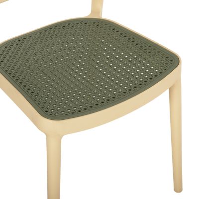 СТОЛ ПОЛИПРОПИЛЕН MEKO HM5934.04 БЕЖОВ И МАСЛИНОВО ЗЕЛЕН 41x49x102Hcm.