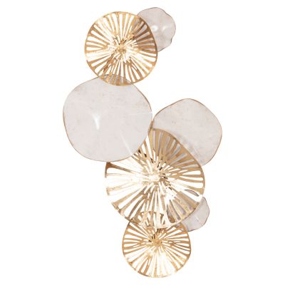 METALLIC WALL DECORATION HM7177 GOLD WHITE 74x10x38Η cm.