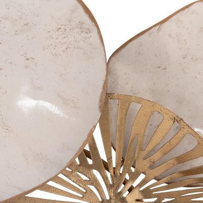METALLIC WALL DECORATION HM7177 GOLD WHITE 74x10x38Η cm.