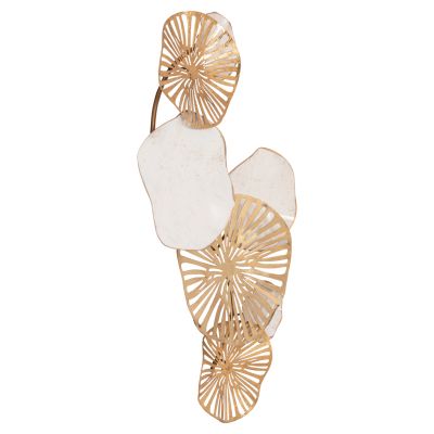 METALLIC WALL DECORATION HM7177 GOLD WHITE 74x10x38Η cm.