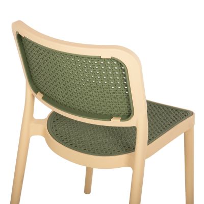 СТОЛ ПОЛИПРОПИЛЕН MEKO HM5934.04 БЕЖОВ И МАСЛИНОВО ЗЕЛЕН 41x49x102Hcm.