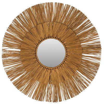 WALL MIRROR ROUND WITH MENDONG GRASS FRAME IN GOLD COLOR Φ65cm.HM7801