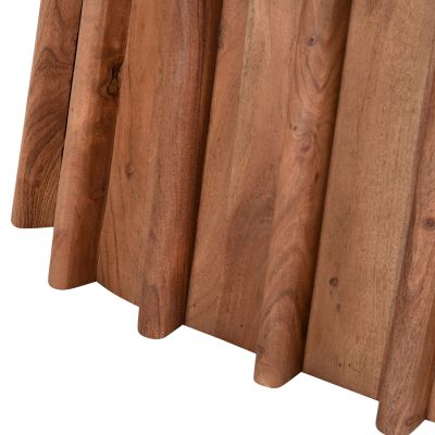 COFFEE TABLE OVAL DRAXX HM9934 SOLID ACACIA WOOD-BLACK MARBLE TOP 120x70x38Hcm.