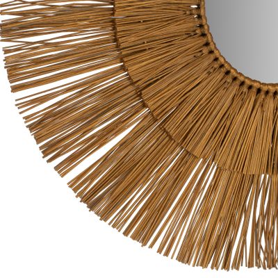 WALL MIRROR ROUND WITH MENDONG GRASS FRAME IN GOLD COLOR Φ65cm.HM7801