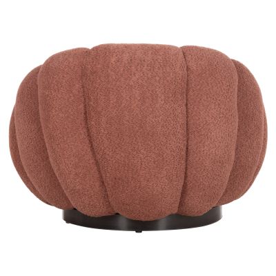 КРЕСЛО ВЪРТЕЩО GRYMM HM9601.02 РОЗОВО БУКЛЕ-ЧЕРНА МЕТАЛНА ОСНОВА 90x93x65Hcm.