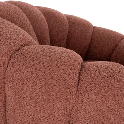 КРЕСЛО ВЪРТЕЩО GRYMM HM9601.02 РОЗОВО БУКЛЕ-ЧЕРНА МЕТАЛНА ОСНОВА 90x93x65Hcm.