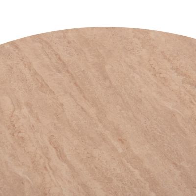 COFFEE TABLE SKY HM18329 CERAMIC TOP WITH TRAVERTINE STONE LOOK--MDF BASE Φ80x40H