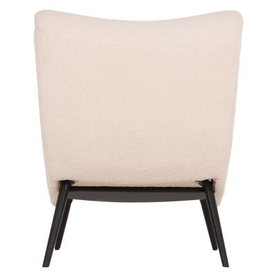 КРЕСЛО BRYM HM9605.06 ЕКРЮ МАТЕРИЯ БУКЛЕ-ЧЕРНИ ДЪРВЕНИ КРАКА 97x80x100Hcm.