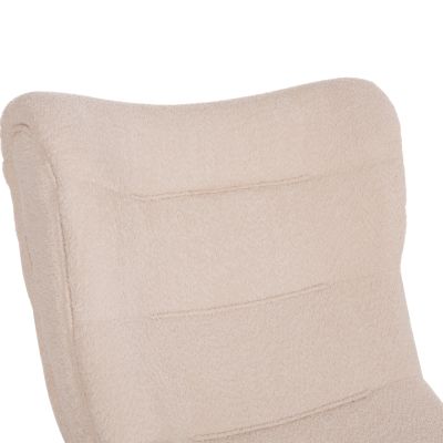 КРЕСЛО BRYM HM9605.06 ЕКРЮ МАТЕРИЯ БУКЛЕ-ЧЕРНИ ДЪРВЕНИ КРАКА 97x80x100Hcm.