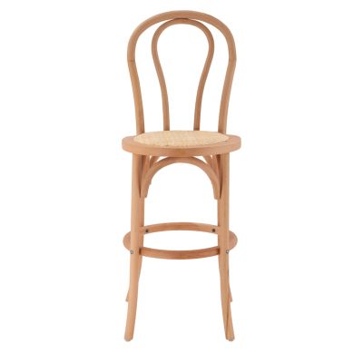 Дървен бар стол от бук в естествен цвят с мат 41x47x108 HM8749.01