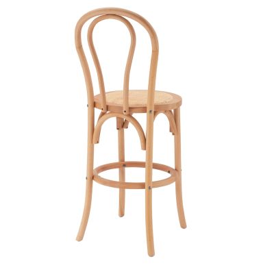 Дървен бар стол от бук в естествен цвят с мат 41x47x108 HM8749.01