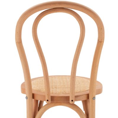 Дървен бар стол от бук в естествен цвят с мат 41x47x108 HM8749.01