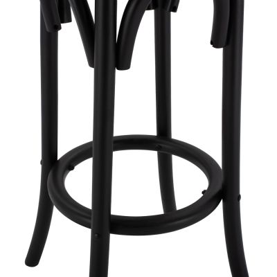 Дървена табуретка от бук черна с мат 36'x70xm HM8751.02