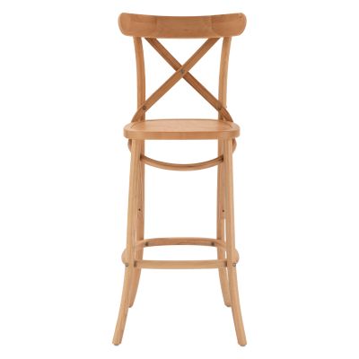 Дървен бар стол HM8750.01 бук в натурален цвят със седалка от полиестер 46x46x109см
