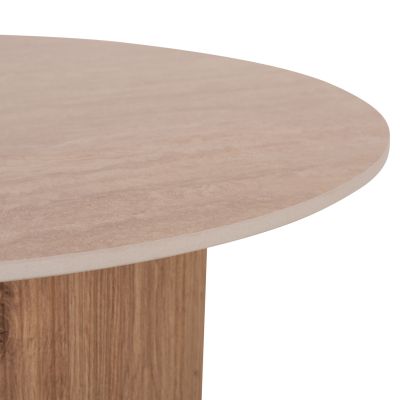 COFFEE TABLE TWIL HM18325 CERAMIC TOP IN TRAVERTINE STONE LOOK--MDF BASE Φ80x40Hcm.
