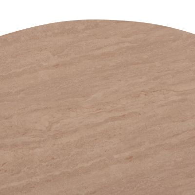 COFFEE TABLE TWIL HM18325 CERAMIC TOP IN TRAVERTINE STONE LOOK--MDF BASE Φ80x40Hcm.